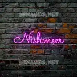 nishmeer in Pink Neon style - 3D name wallpaper