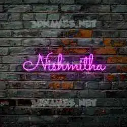 nishmitha in Pink Neon style - 3D name wallpaper