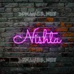 nishta in Pink Neon style - 3D name wallpaper