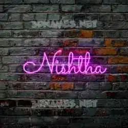 nishtha in Pink Neon style - 3D name wallpaper