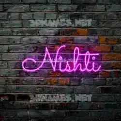 nishti in Pink Neon style - 3D name wallpaper