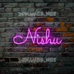 nishu in Pink Neon style - 3D name wallpaper