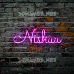 nishuu in Pink Neon style - 3D name wallpaper