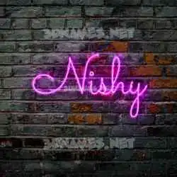 nishy in Pink Neon style - 3D name wallpaper