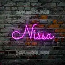 nissa in Pink Neon style - 3D name wallpaper