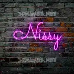 nissy in Pink Neon style - 3D name wallpaper
