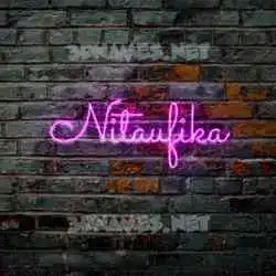 nitaufika in Pink Neon style - 3D name wallpaper