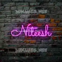 niteesh in Pink Neon style - 3D name wallpaper