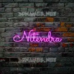 nitendra in Pink Neon style - 3D name wallpaper