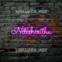 nitesharitha in Pink Neon style - 3D name wallpaper