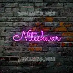 niteshwar in Pink Neon style - 3D name wallpaper
