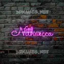 nithaecca in Pink Neon style - 3D name wallpaper