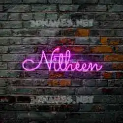 nitheen in Pink Neon style - 3D name wallpaper