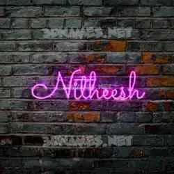 nitheesh in Pink Neon style - 3D name wallpaper