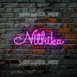 nithika in Pink Neon style - 3D name wallpaper