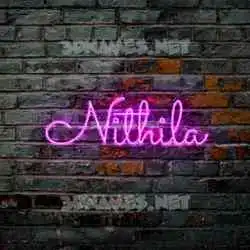 nithila in Pink Neon style - 3D name wallpaper