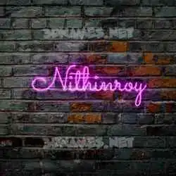 nithinroy in Pink Neon style - 3D name wallpaper