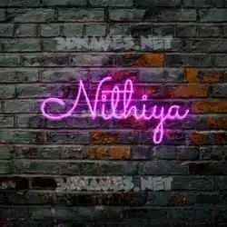 nithiya in Pink Neon style - 3D name wallpaper