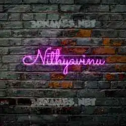 nithyavinu in Pink Neon style - 3D name wallpaper