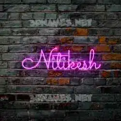 nitikesh in Pink Neon style - 3D name wallpaper