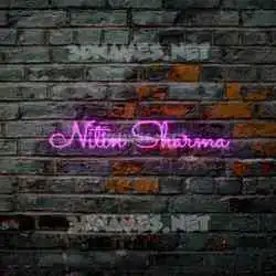 nitin sharma in Pink Neon style - 3D name wallpaper