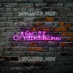 nitinbhanu in Pink Neon style - 3D name wallpaper