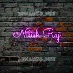 nitish raj in Pink Neon style - 3D name wallpaper