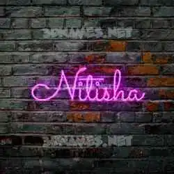 nitisha in Pink Neon style - 3D name wallpaper