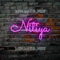 nitiya in Pink Neon style - 3D name wallpaper