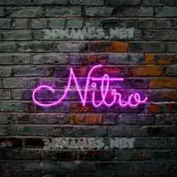 nitro in Pink Neon style - 3D name wallpaper