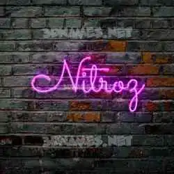 nitroz in Pink Neon style - 3D name wallpaper
