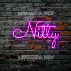 nitty in Pink Neon style - 3D name wallpaper