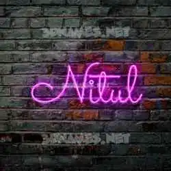 nitul in Pink Neon style - 3D name wallpaper