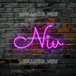 niv in Pink Neon style - 3D name wallpaper