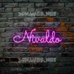 nivaldo in Pink Neon style - 3D name wallpaper