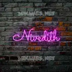 nivedith in Pink Neon style - 3D name wallpaper