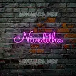 niveditha in Pink Neon style - 3D name wallpaper