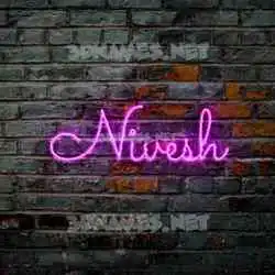 nivesh in Pink Neon style - 3D name wallpaper