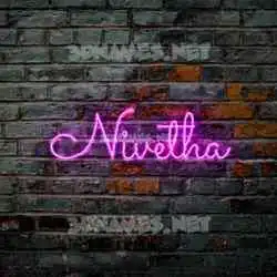 nivetha in Pink Neon style - 3D name wallpaper