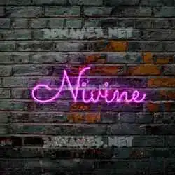 nivine in Pink Neon style - 3D name wallpaper