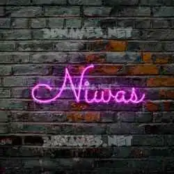 niwas in Pink Neon style - 3D name wallpaper