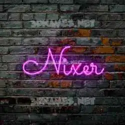 nixer in Pink Neon style - 3D name wallpaper