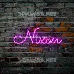 nixon in Pink Neon style - 3D name wallpaper