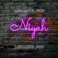 niyah in Pink Neon style - 3D name wallpaper