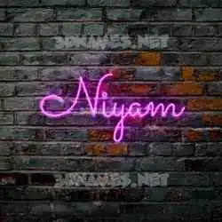 niyam in Pink Neon style - 3D name wallpaper