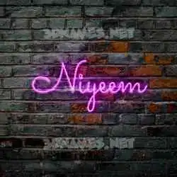 niyeem in Pink Neon style - 3D name wallpaper