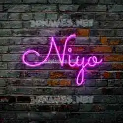 niyo in Pink Neon style - 3D name wallpaper