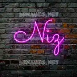 niz in Pink Neon style - 3D name wallpaper