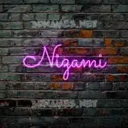 nizami in Pink Neon style - 3D name wallpaper