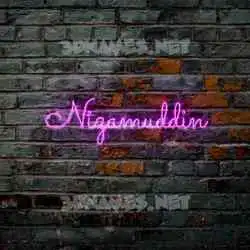 nizamuddin in Pink Neon style - 3D name wallpaper
